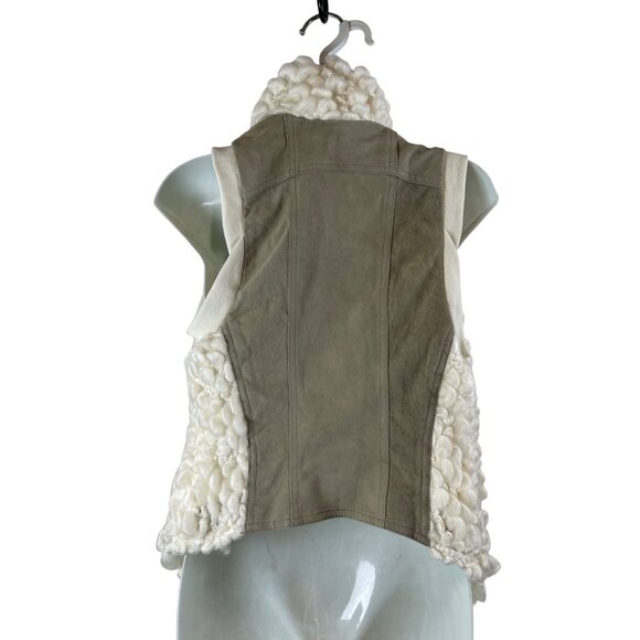 Miha Vest Textured Wool Boho Festival Suede Asymmetrical Vest Women’s Size Small - Picture 4 of 9